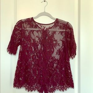 Sheer and Lacey Burgundy Top (small)